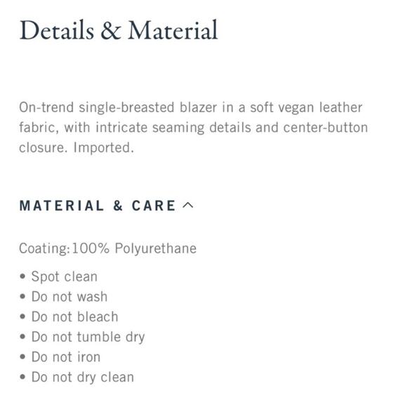 Abercrombie & Fitch Oversized Medium Chocolate Brown Faux Leather Blazer Jacket - Picture 9 of 10